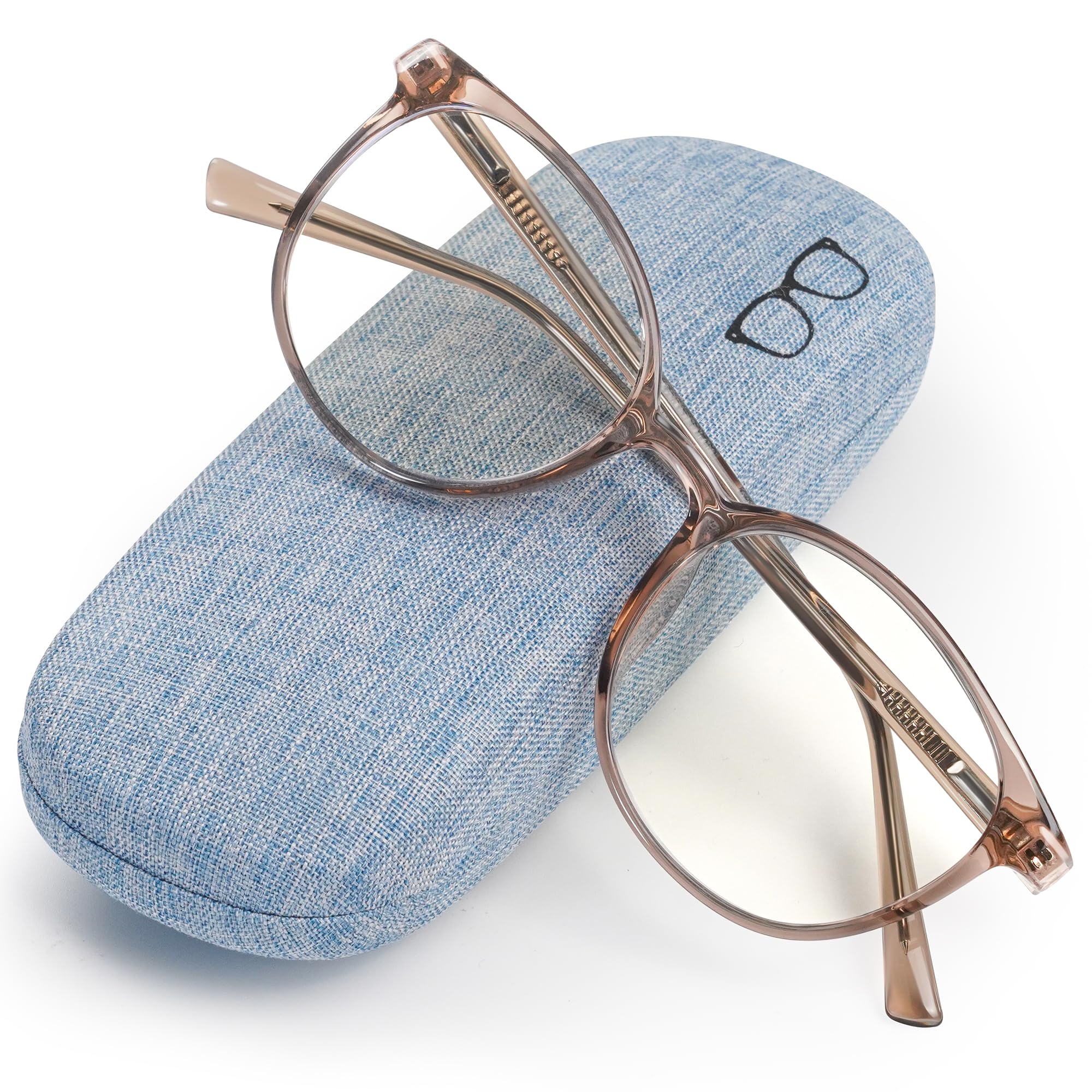 HOFANNO Blue Light Blocking Glasses Computer Glasses Women men,Light TR90 Stylish Round Anti Blue Light Eyeglasses with Anti Eyestrain