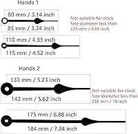 Vista 4 de Repuesto de reloj de cuarzo de pared para manualidades, incluye las agujas, 12888, con pilas, piezas de repuesto