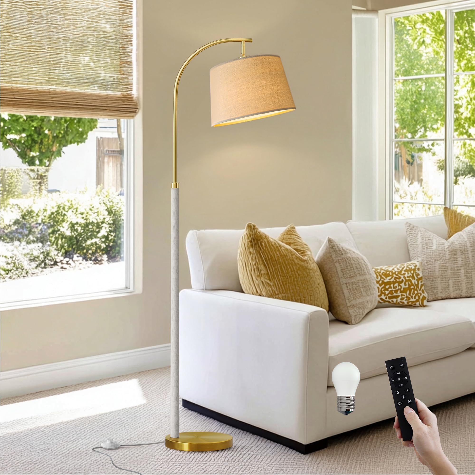 Real Wood Floor Lamps for Living Room Bedroom, 62" Mid Century Modern Lamp — image 1