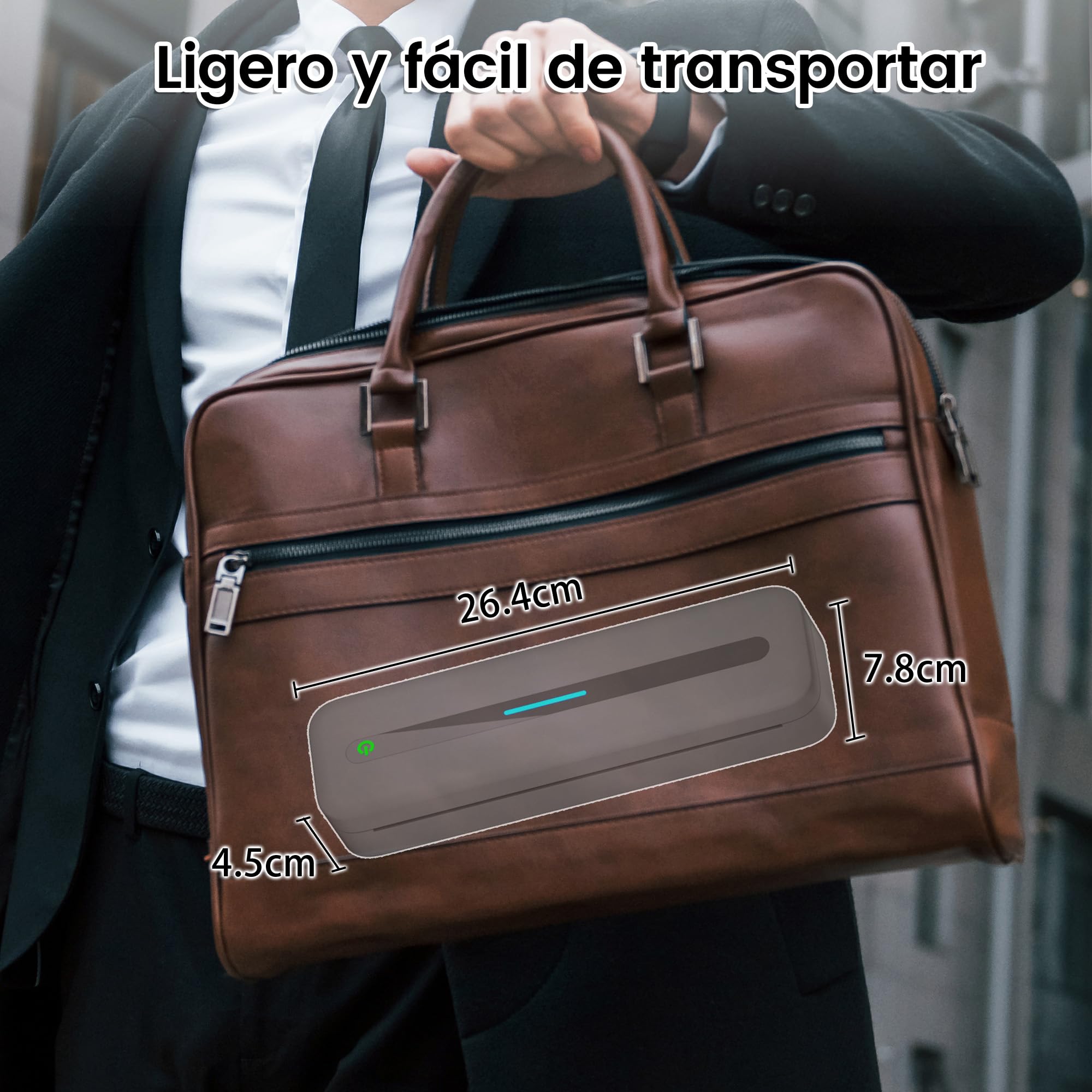Phomemo Impresora Termica A4, M832 Impresora Portátil Inalambrica Compatible con Smartphone y PC, para Viajar, Familia, Estudio, con Maletín de Transporte y 4 Rollos de Papel Térmico, Negro
