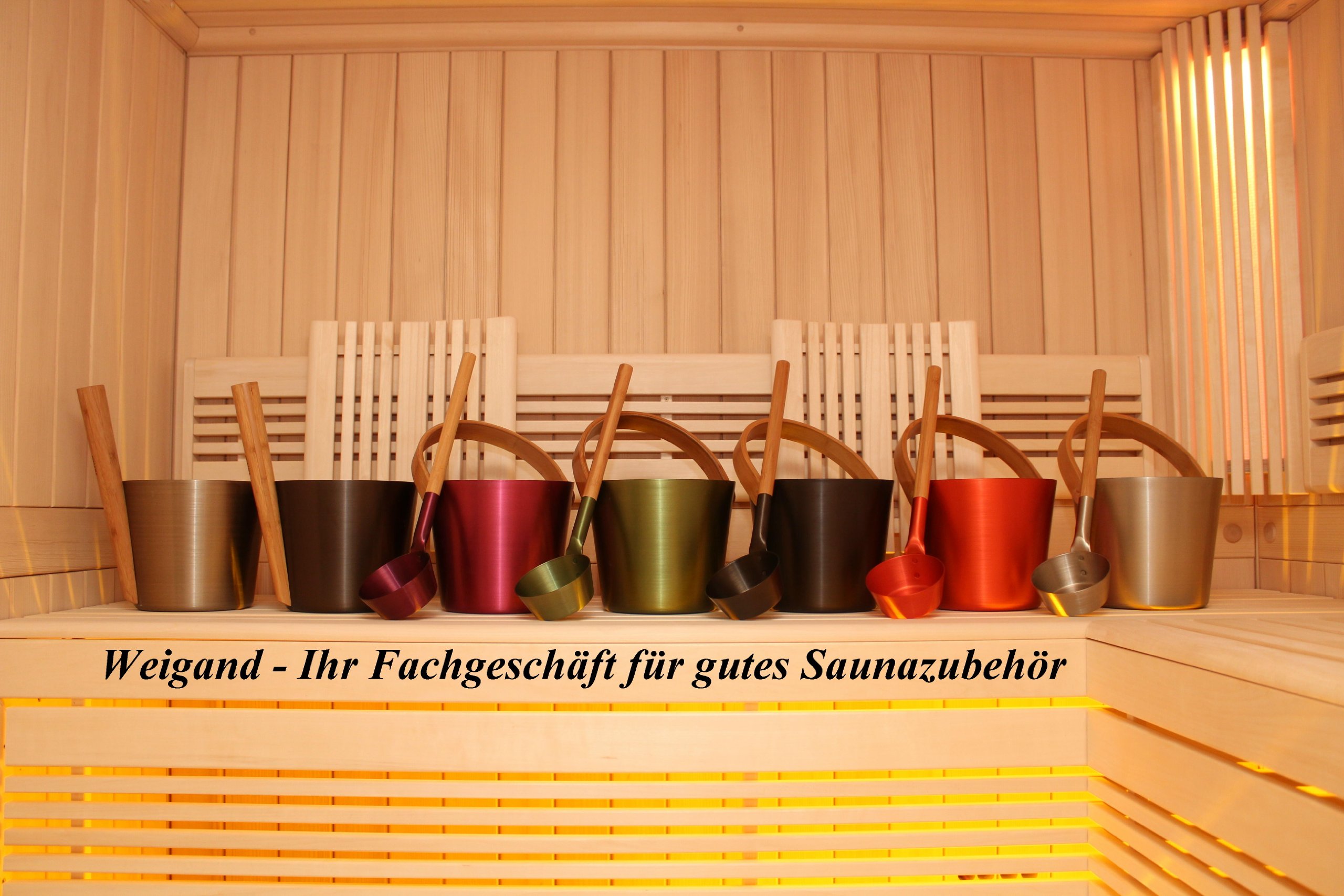 Rento Design Sauna-Schöpfkelle - Aluminium Ökologischer Bambus wärmebehandelt, Teerbraun Anthrazit