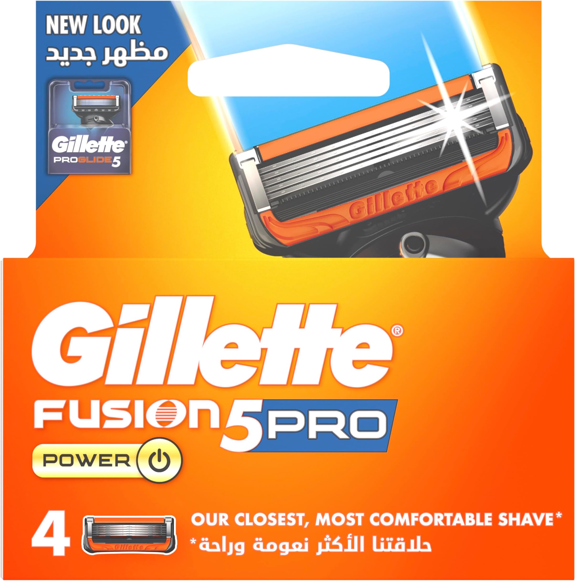 Gillette Fusion ProGlide Power Razor Blades, 4 Count