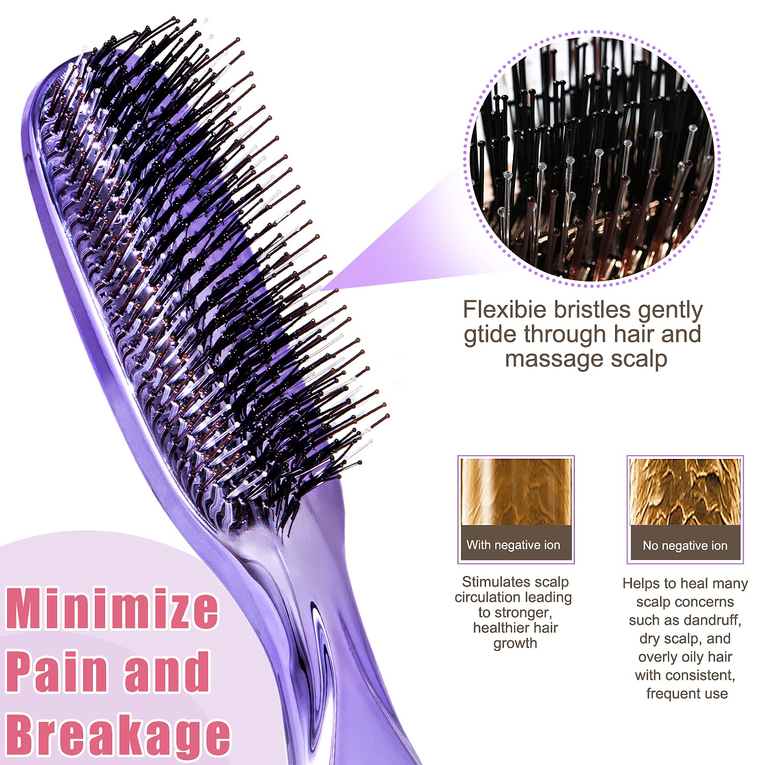 Amazon.co.jp: ヘアブラシ、もつれ解除ブラシ、頭皮ブラシ、シャンプー