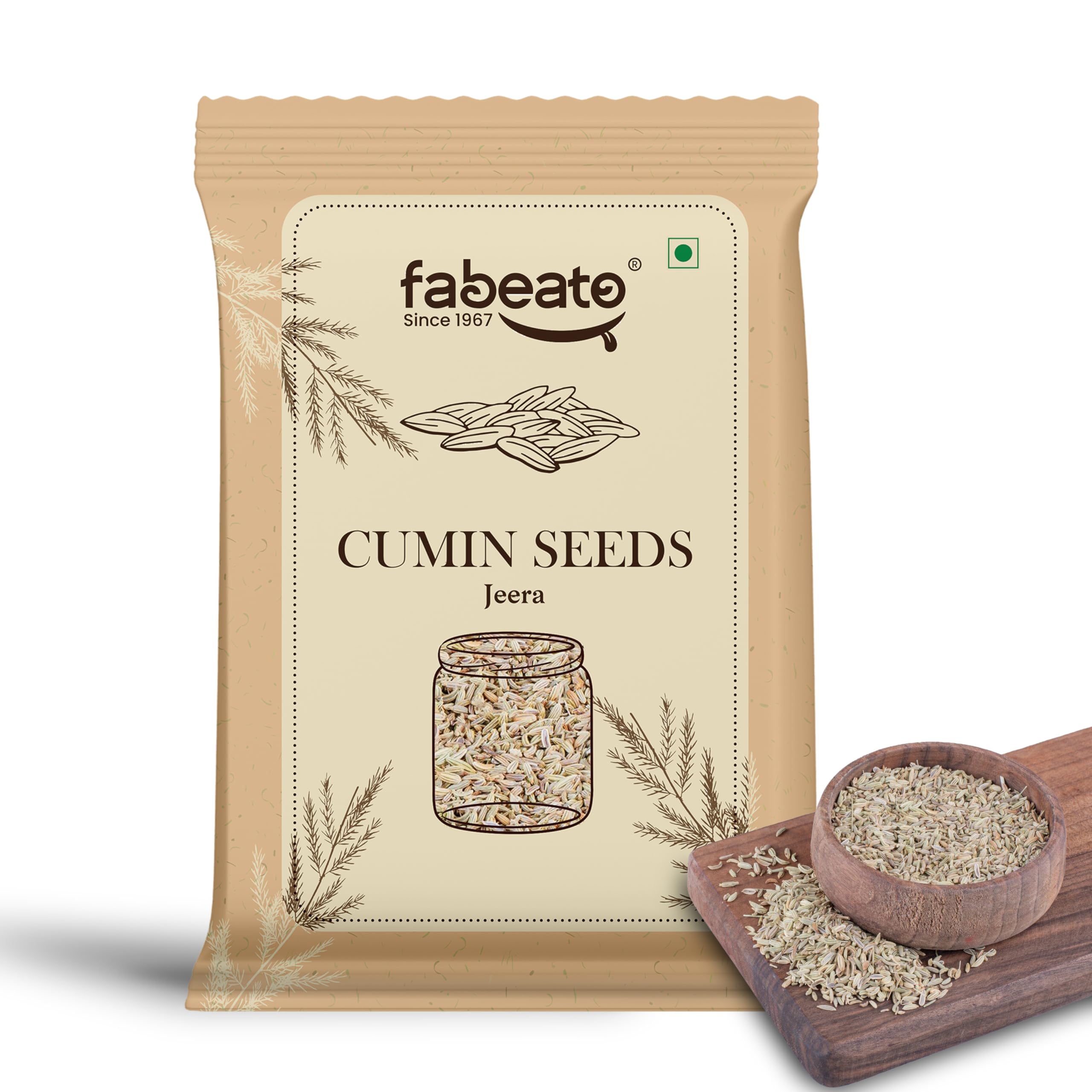 Fabeato Cumin Seeds Whole 200g - Premium Jeera- 100% Natural, No Added Colors or Preservatives, Gluten-Free Sabut Jeera - Flavorful Spice for Cooking & Seasoning - Fresh, Aromatic, Hygienically Packed