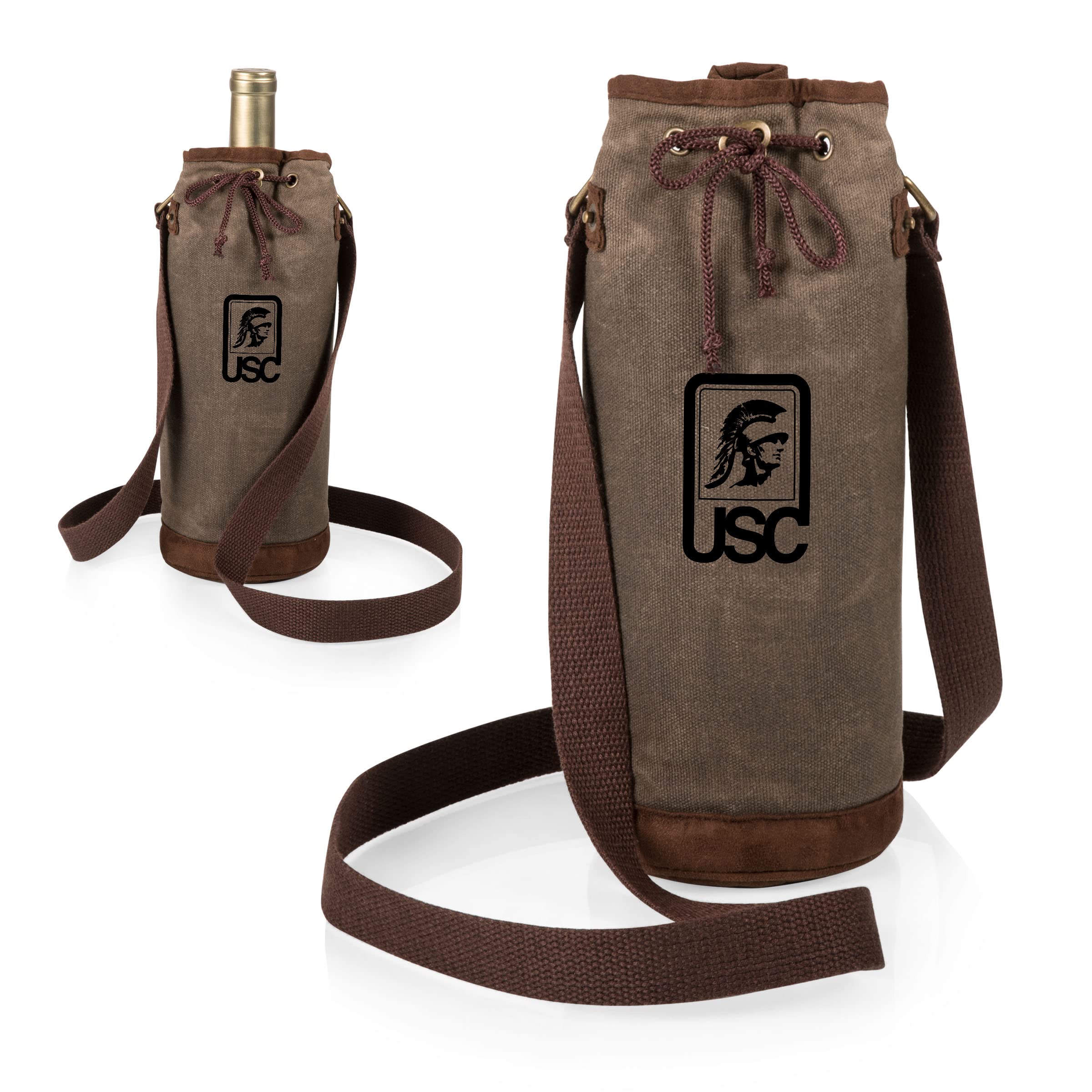 PICNIC TIME Unisex-Erwachsene Weintasche NCAA Flaschentasche, gewachstes Leinen, Tragetasche, Wein-Geschenktasche
