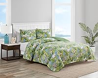 Vista 1 de Tommy Bahama - Juego de edredón tamaño King, ropa de cama reversible de algodón con fundas a juego, decoración ligera del hogar para todas las Cielo