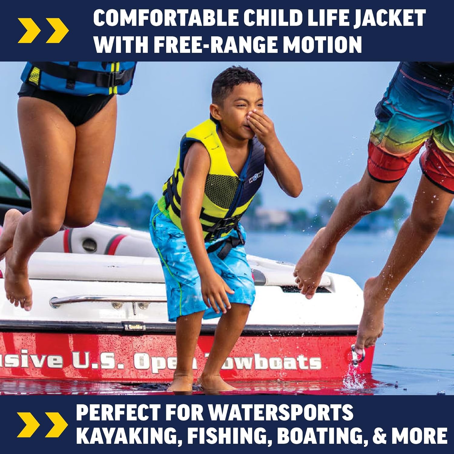 Wow Sports Kids Life Jacket, US Coast Guard Approved Life Vest for Fishing, Kyaking, & Boating PFD
