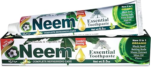 Neem Essential Pasta de dientes 5 en 1 100% libre de flúor