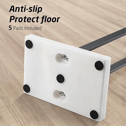 Miniatura 8 de KES Toallero de pie, 37 pulgadas de alto (igual altura) toallero con base de mármol, toalleros de pie para piso de baño, acero inoxidable 188 negro