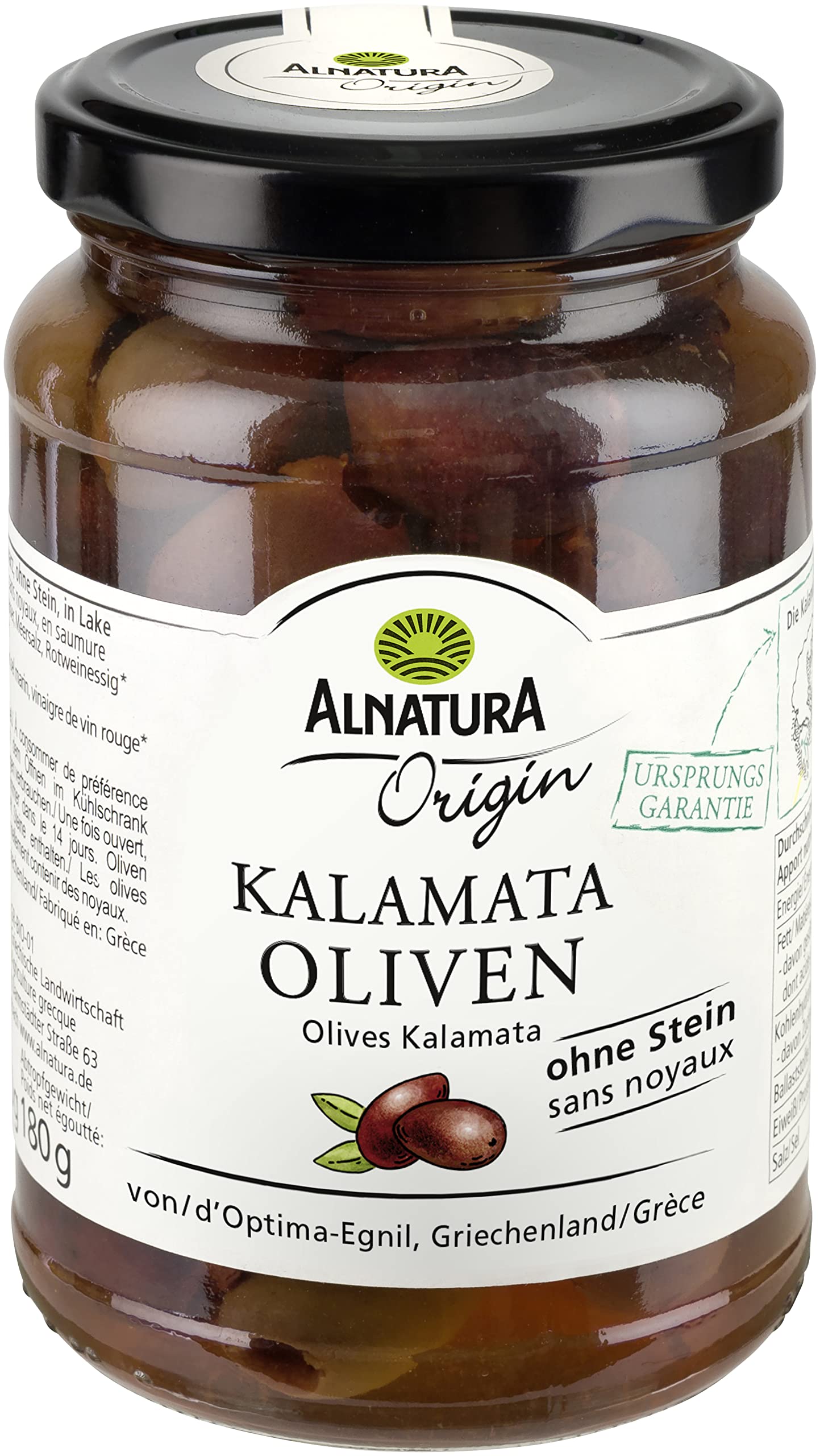 Alnatura Bio Kalamon Oliven entsteint 180g Premium…