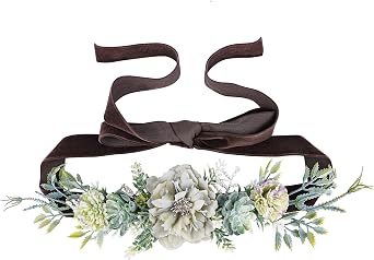 Handmade Maternity Flower Belt - Pregnancy Floral Sash Mom to Be Belts for Wedding Maternity Shoot Baby Shower
