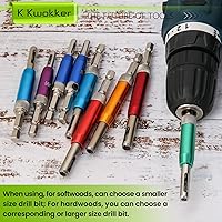 Vista 4 de Self Centering Drill Bit Set 1/4" Hex Shank VIX Bit, 5/64" to 1/4" Custom Colorful Hinge Drill Bit Set for Metal Wood Cabinet Door Window Aluminum