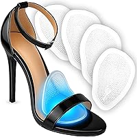 benoo Metatarsal Pads for Women & Men - 4 Clear Ball of Foot Cushions for Pain Relief, High Heel Comfort & Anti-Slip Inserts, One Size Fits All