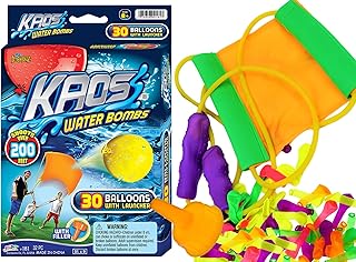 Kaos Water Balloon Launcher, Water Balloon Slingshot, 30 Colorful Water Balloons & Rapid Water Injection Tool for Kids and Adults, (1 Pack) 200 Feet Range Water Bomb Sling shot Set. 181-1