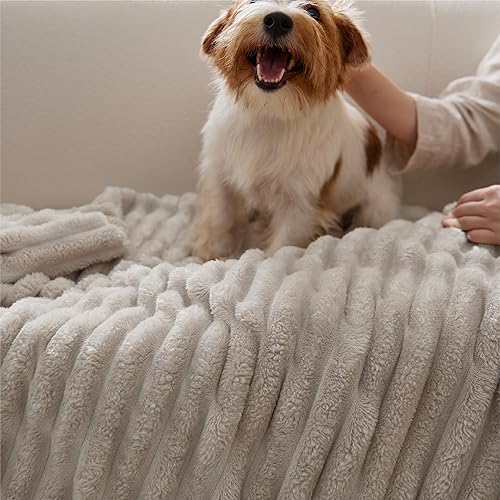Miniatura 8 de Bedsure - Manta de vellón de lino, para sofá, mantas súper suaves y acogedoras para mujer, bonita manta pequeña para niñas, 50 x 70 pulgadas