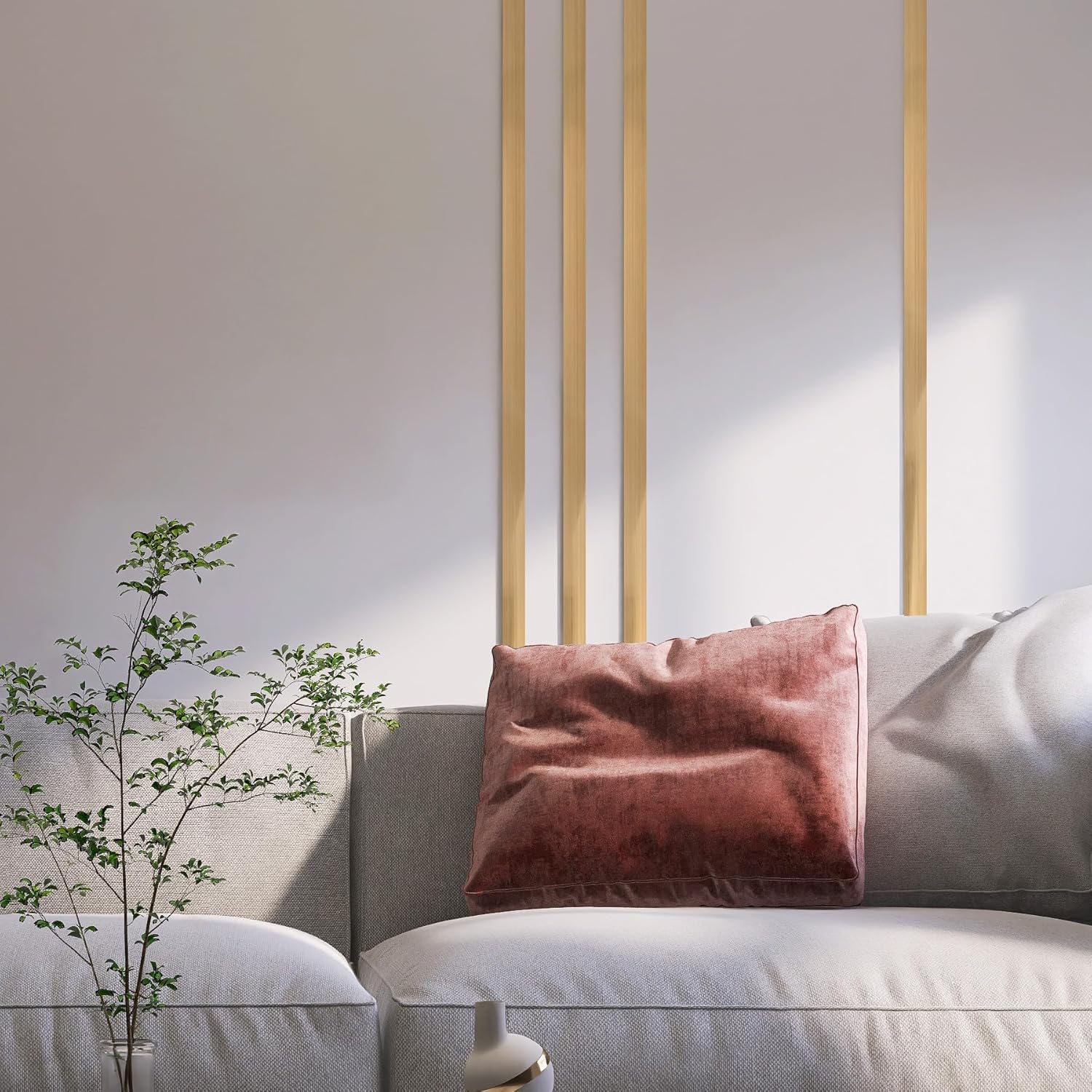 Peel and Stick Finish Molding Trim, Flexible Decoration Strip for Wall Tile Edge, Mirror, Cabinet, Furniture and DIY Home Decoration (Brushed Gold, 16.4 ft x 0.8 in) - Image 3