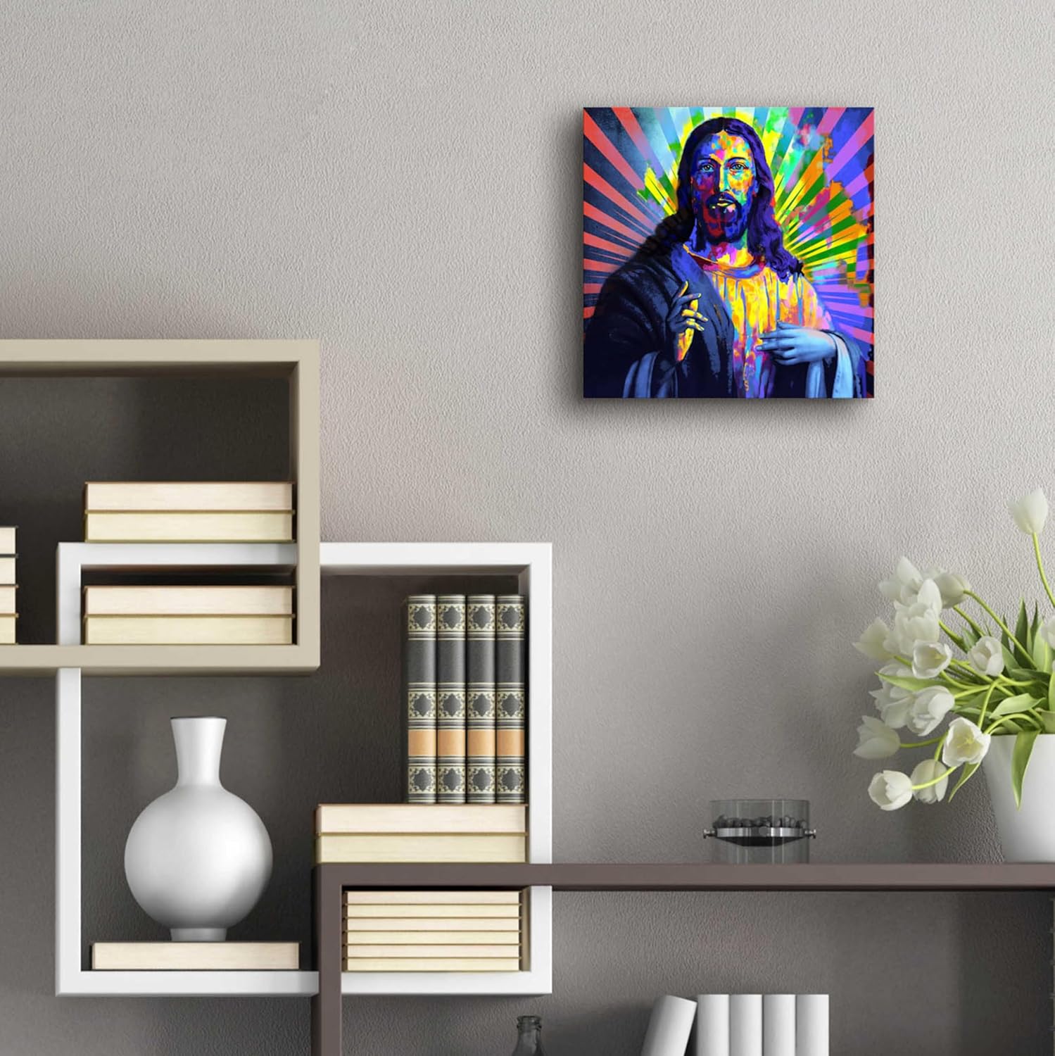 Epic Art 'Colorful Christ I Portfolio, Acrylic Glass Wall Art, 12"x12"