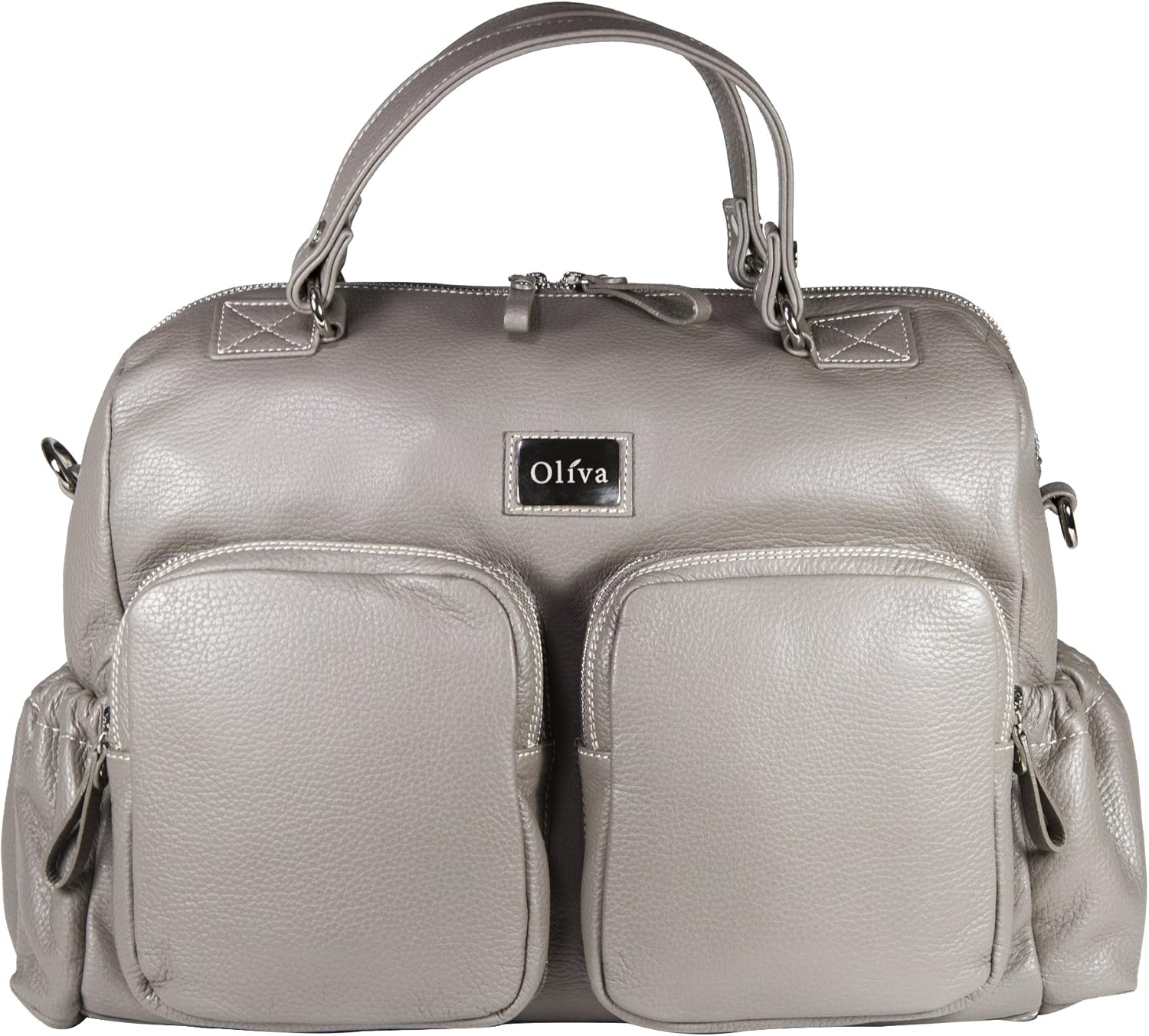 Leather Diaper Bag Tote by Oliva Moda