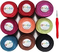 Vista 63 de Golo - Hilo de ganchillo tamaño 30, hilo de colores para hacer encaje 310