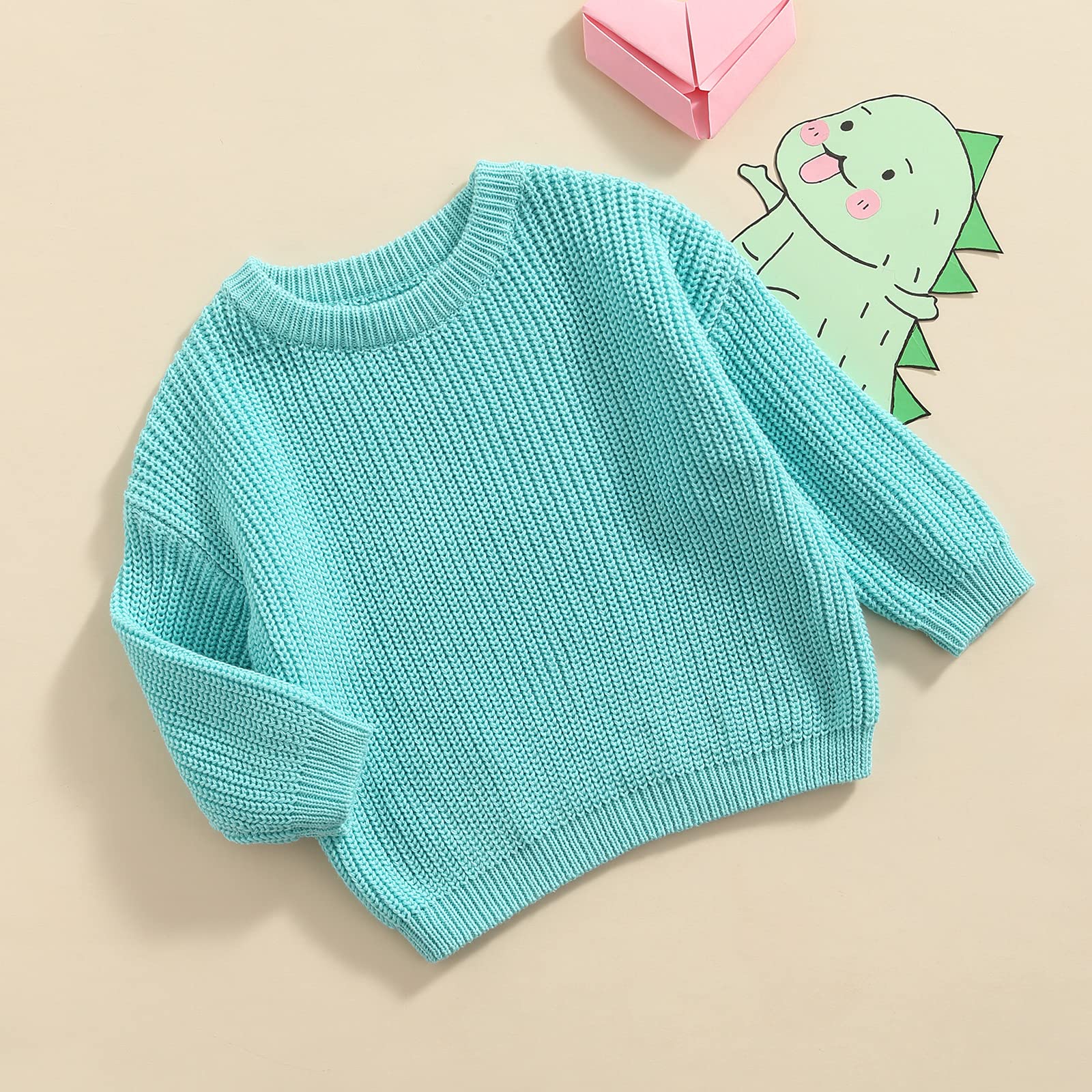 Suéter de punto para bebés y niñas pequeñas, cálido, de manga larga, de punto, para otoño e invierno