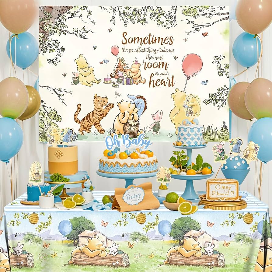 Winnie-Babyparty-Dekorationen 2er Set – Vintage Stuhlschilder Aus Baumwoll-Leinen, 38x127 Cm, Gelb