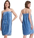 PJGGZ Serviettes pour les femmes, trois fermoir réglable Fermeture Enveloppes de bain après douche Spa Sauna Peignoir(Disponible en Plus Taille)