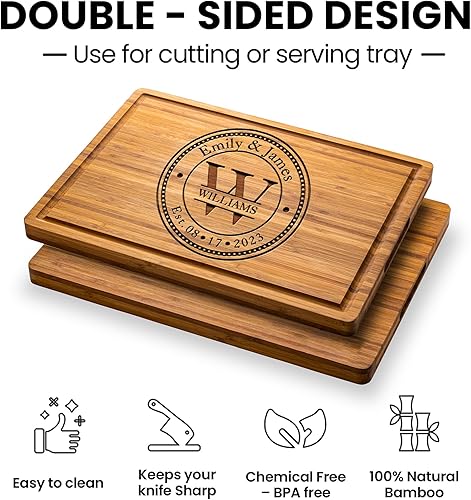 Miniatura 6 de Personalized Cutting Board Mothers Day Gift, Custom Monogram Engraved Charcuterie Board, Anniversary Gift for Couple, Bridal Shower Gift Ideas, 50th