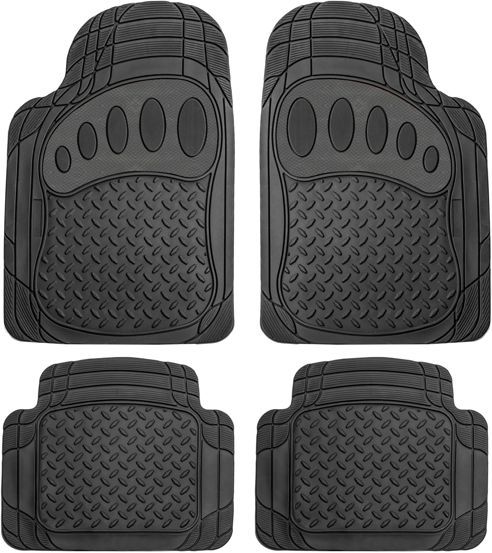FH Group F11310BLACK All Weather Floor Mat, 4 Piece (Heavy Duty)
