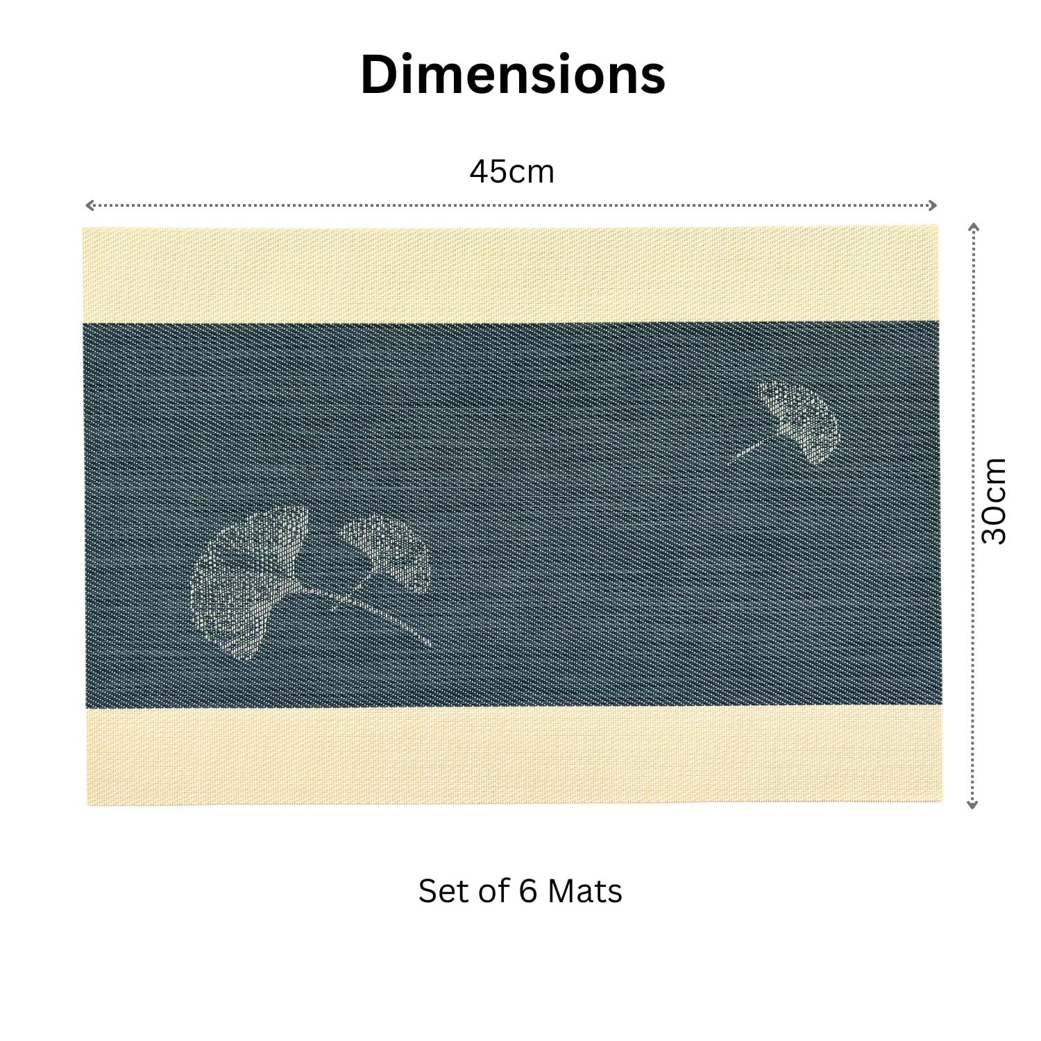 Livmodern Dining Table Mats - Midnight Bloom Set -2