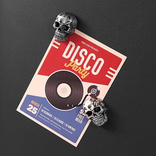 Miniatura 4 de 6 imanes de calavera para refrigerador, geniales, fuertes, lindos, divertidos imanes góticos para nevera para adultos, para decoración de cocina,