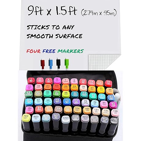 9ft Whiteboard for Wall - Stick On Wall Whiteboard Wallpaper