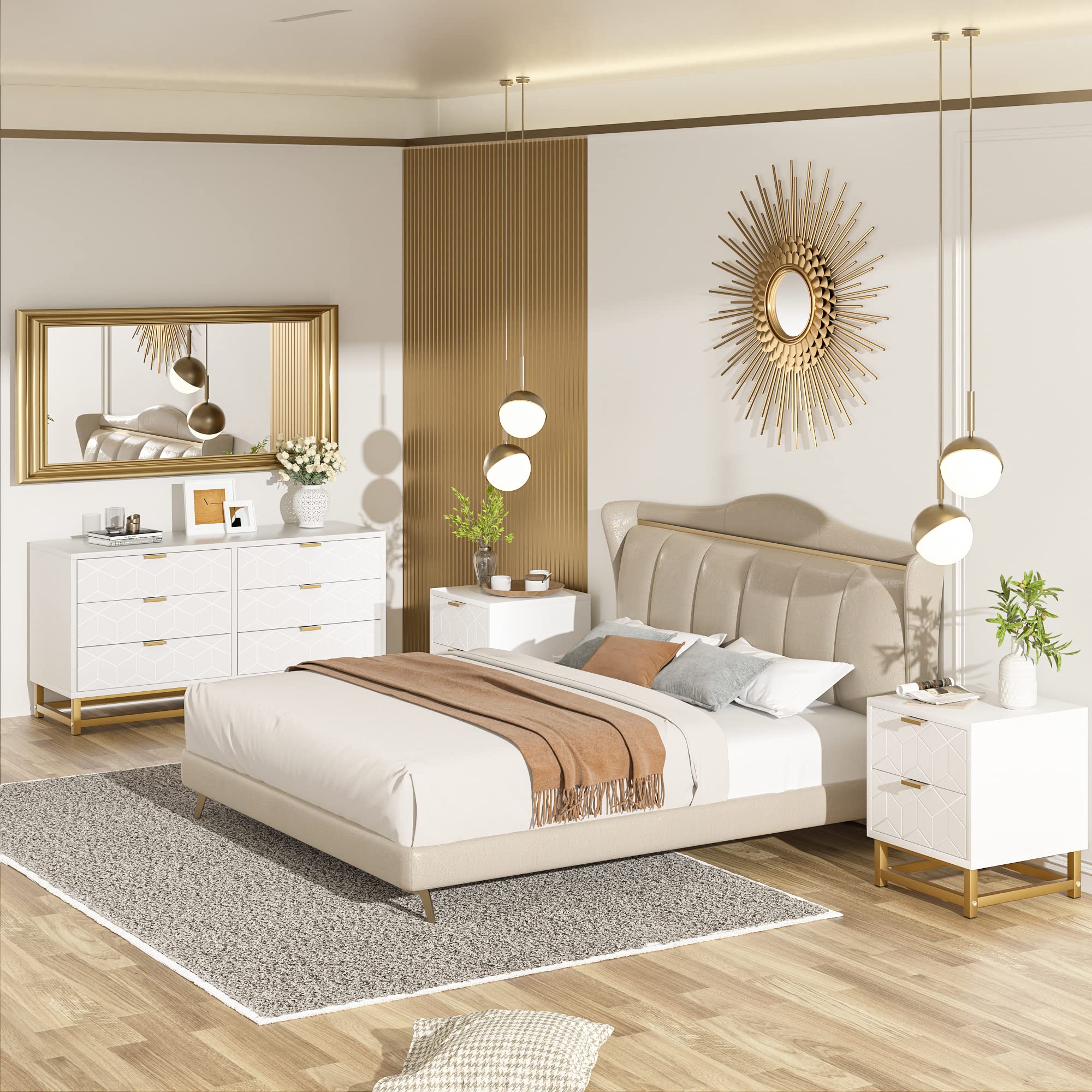 GAOMON VC4-dresser Dresser, 6-Drawer, White