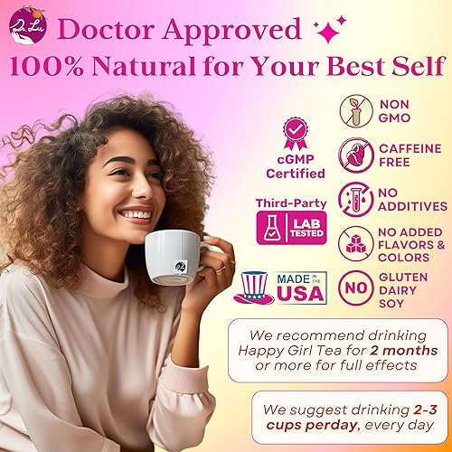 Miniatura 3 de Dr. Lu 's Happy Girl Tea  Té para aliviar el síndrome premenstrual y el período para el equilibrio hormonal y la salud urinaria  Té de fertilidad