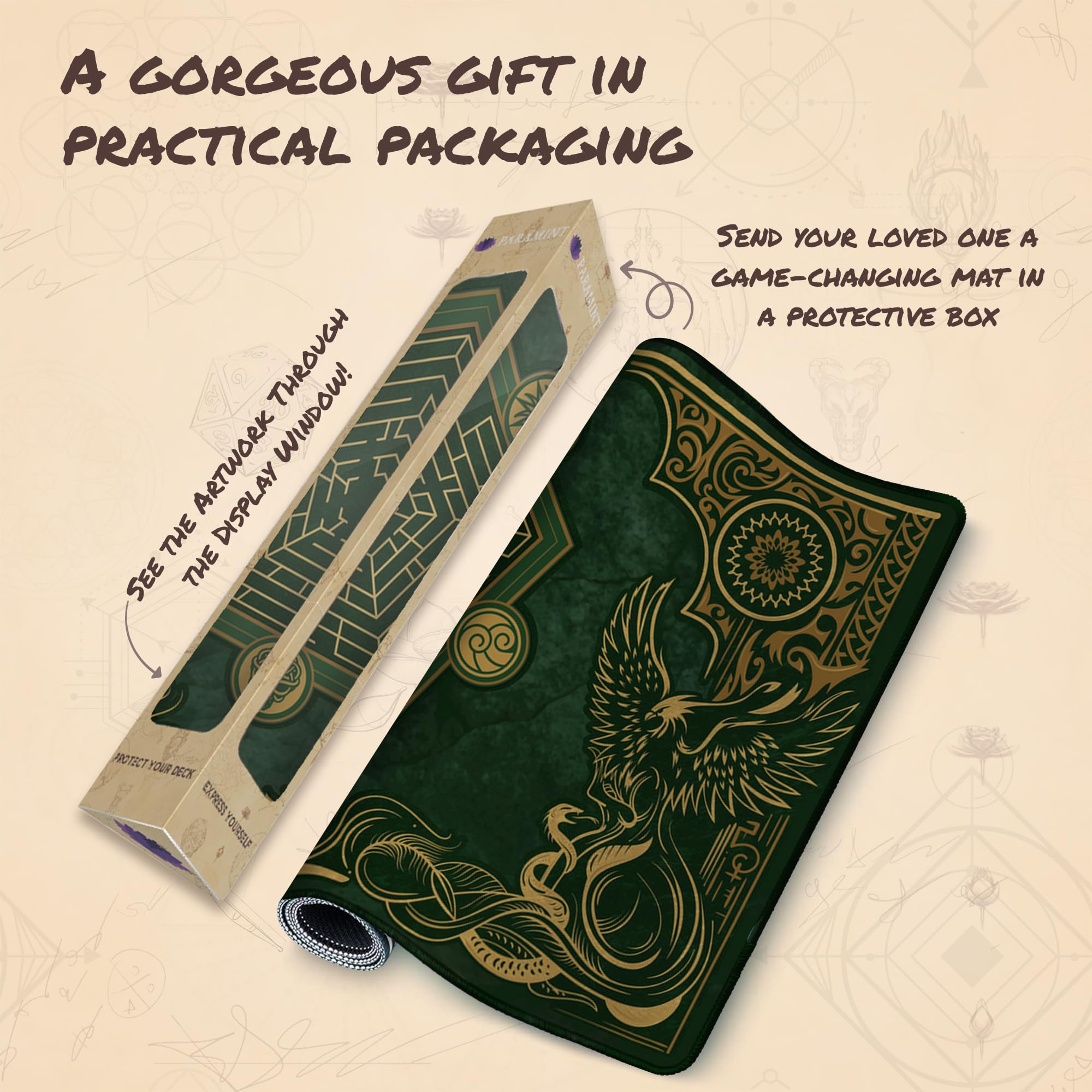 Amazon.com: Paramint Emerald Phoenix (Stitched) - MTG Playmat