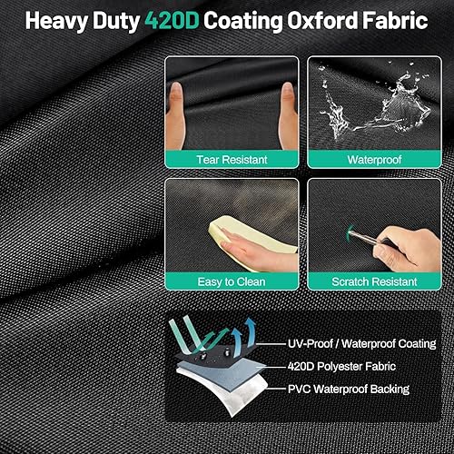 Miniatura 6 de Funda para carrito de golf EZGO, Club Car, Yamaha Most 4 pasajeros2 pasajeros, tiras reflectantes mejoradas, dos correas resistentes al viento,