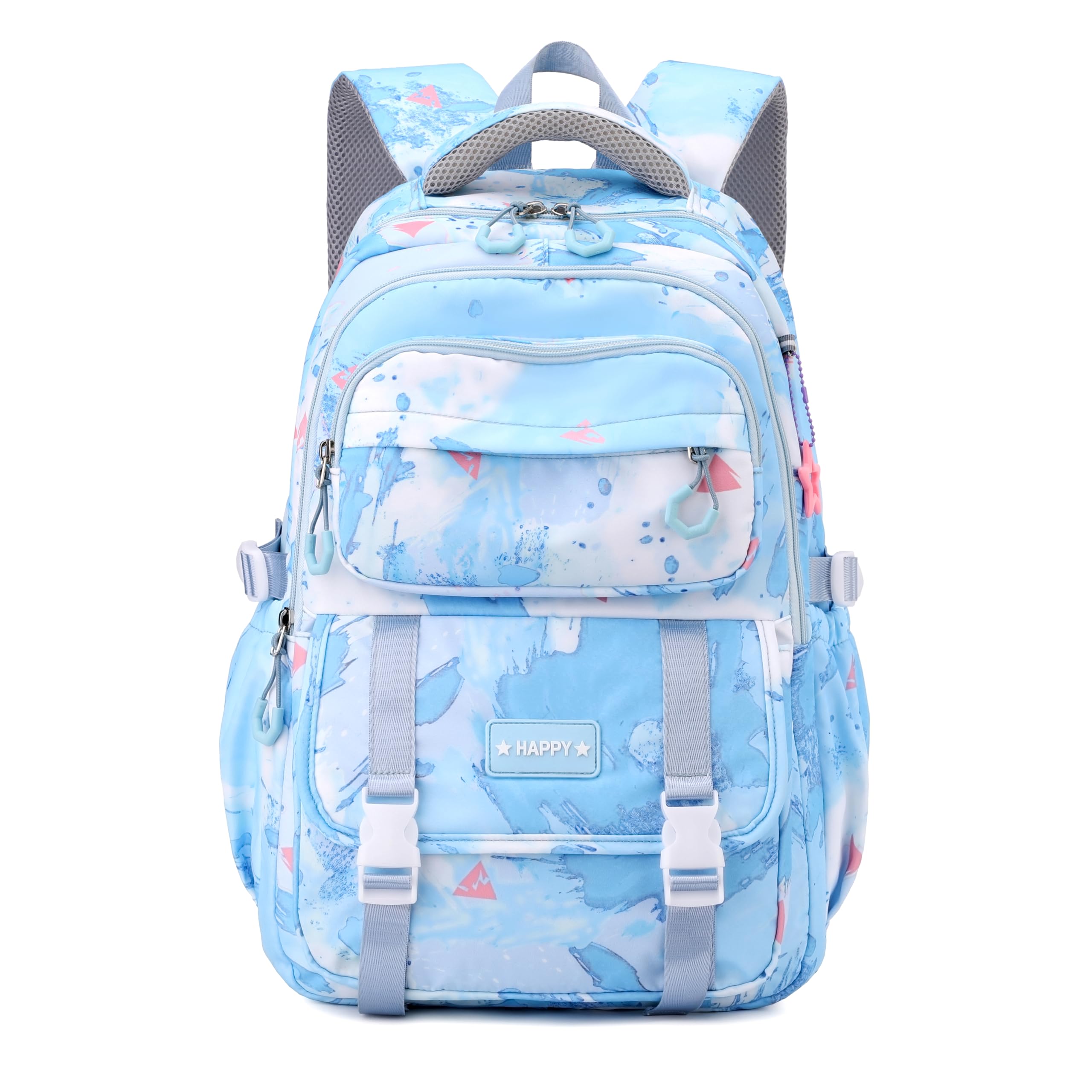 MITOWERMI Blue Backpack for Girls Bookbag School Bags Multi-pocket Girls Backpack for School Elementary Students Schoolbags Teens Kids Back packs (Sky