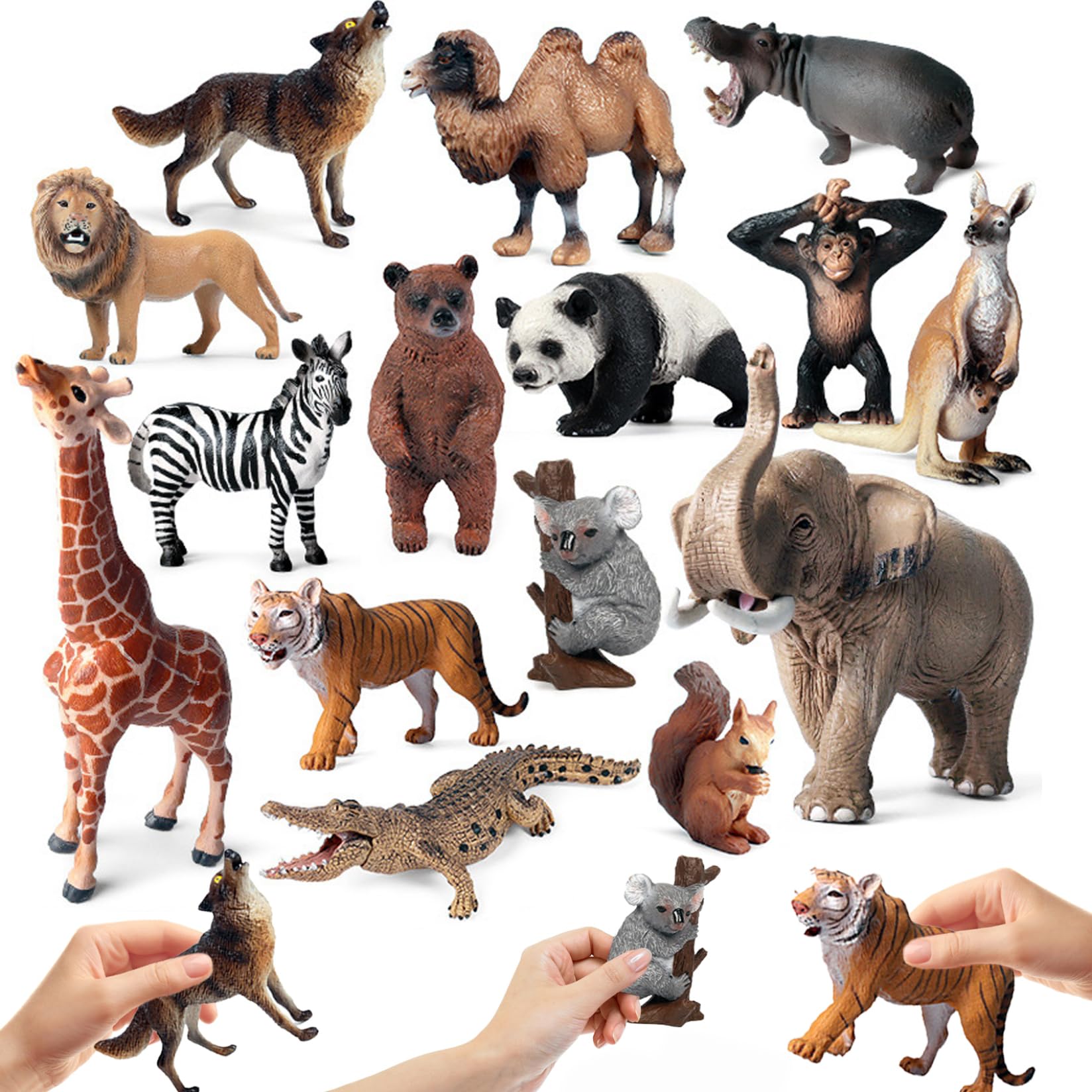 15 Stück Mini-Tierfiguren, realistische Wildtierfiguren aus Kunststoff für Wissenschaftsprojekte und Kuchendekoration, frühes Bildungsmodell für Kleinkinder, Kinder