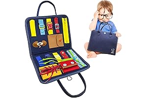 Montessori Busy Board Toddler Sensory Board, Age 1-3 Travel Toys