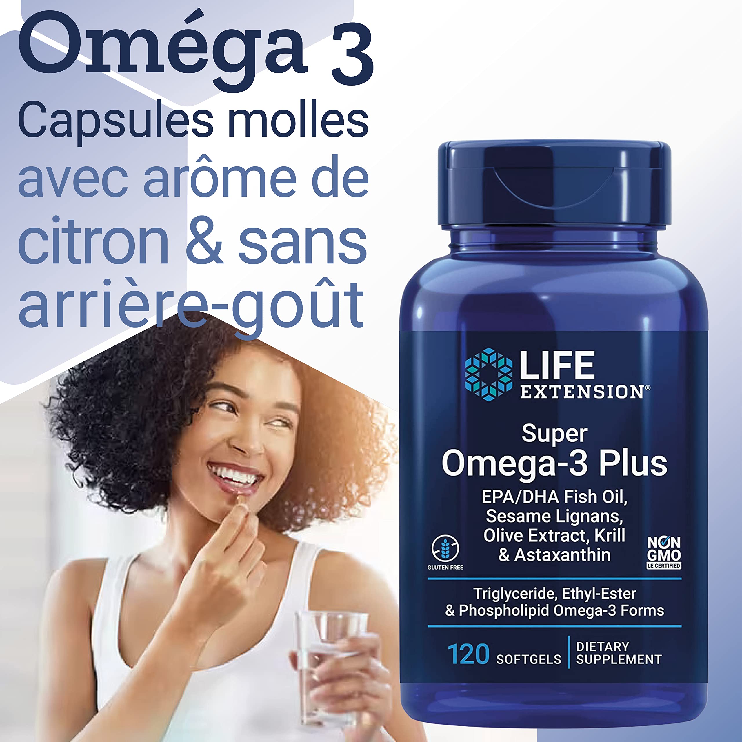 Life Extension, Super Omega-3, avec Huile de Poisson et Acides Gras Essentiels, Hautement Dosé, 240 Capsules molles, Sans Gluten, Sans Soja, Sans OGM