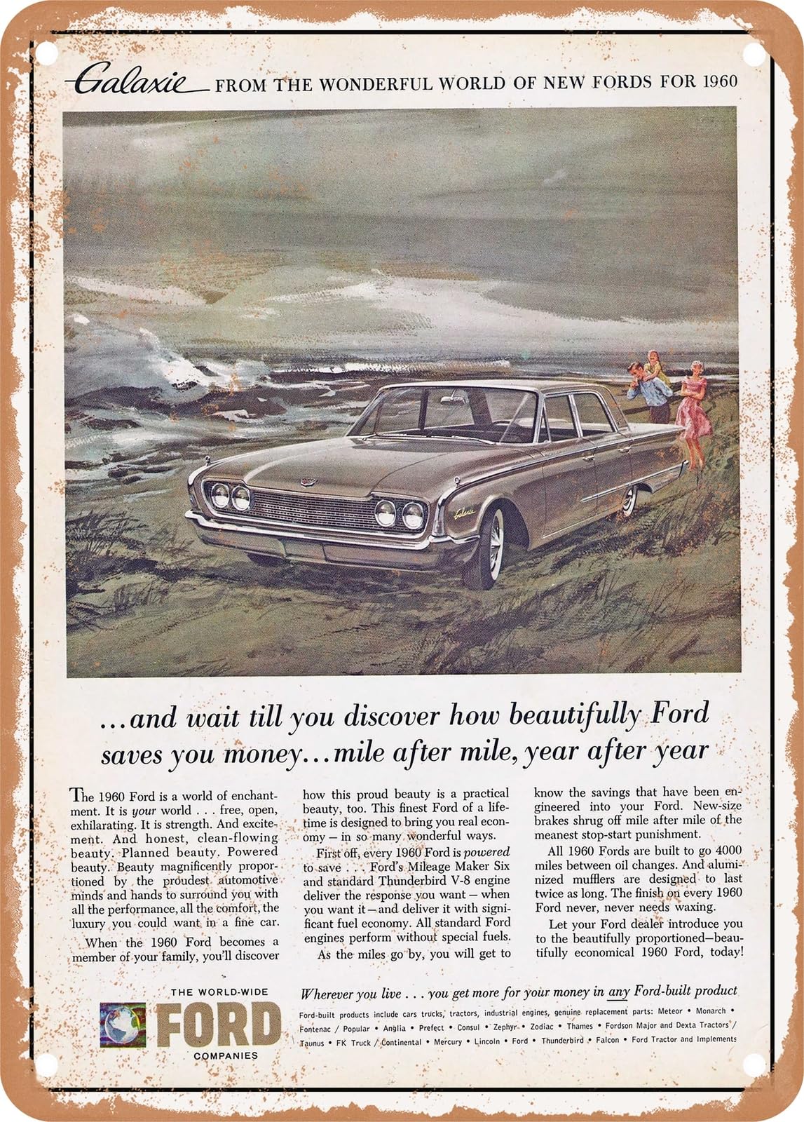 Miaomansenstore Metal Sign - 1960 Galaxie South America Vintage Ad Home Decor