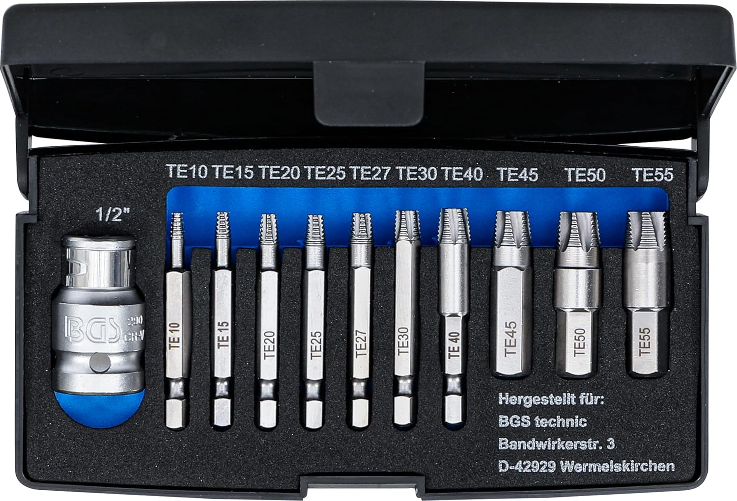 BGS 9170 | Screw Extractor Set | for damaged T-Star (for Torx) T10 - T55 | 11 pcs.