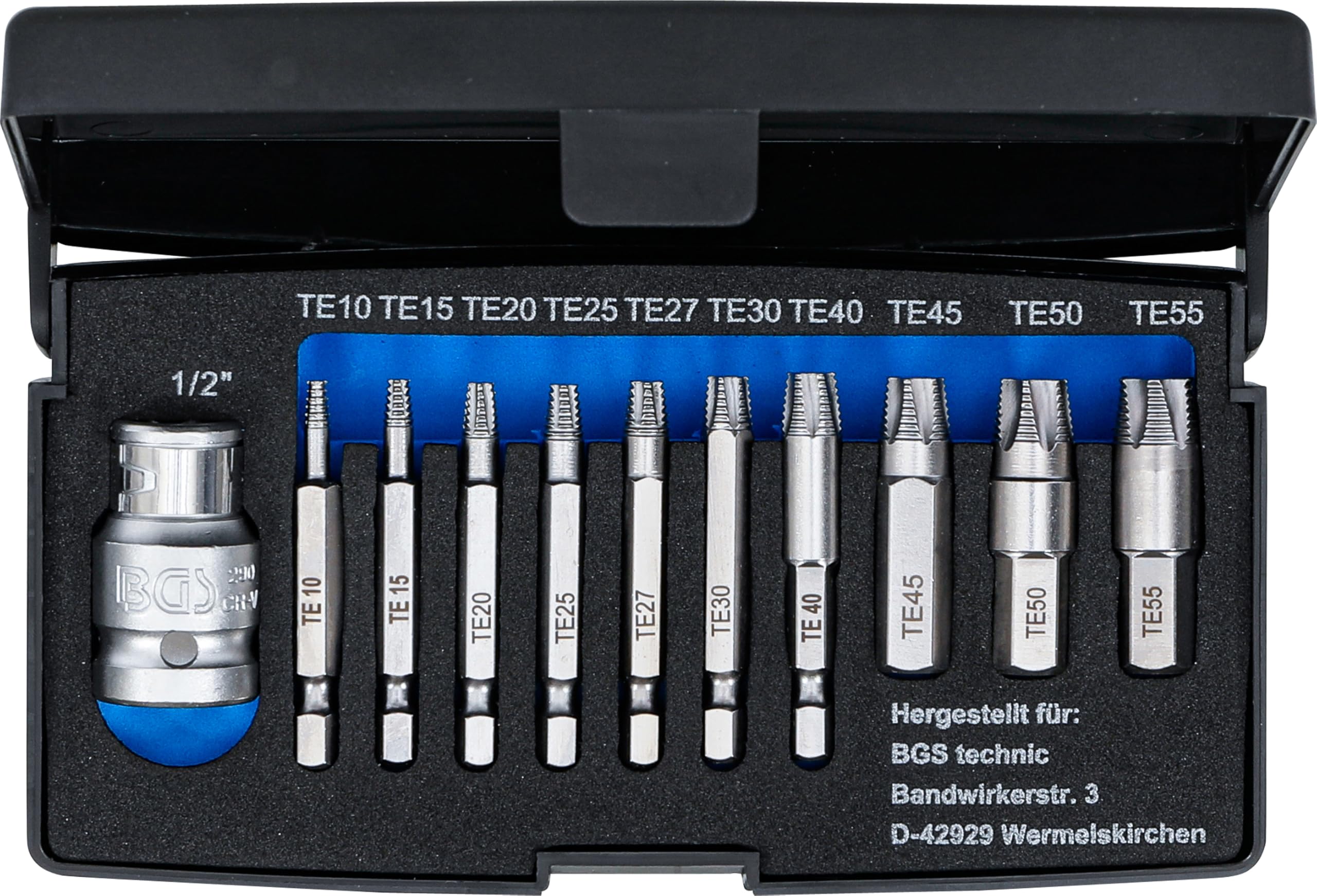 BGS 9170 | Serie di estrattori viti | per profilo a T difettoso (per Torx) T10 - T55 | 11 pz.