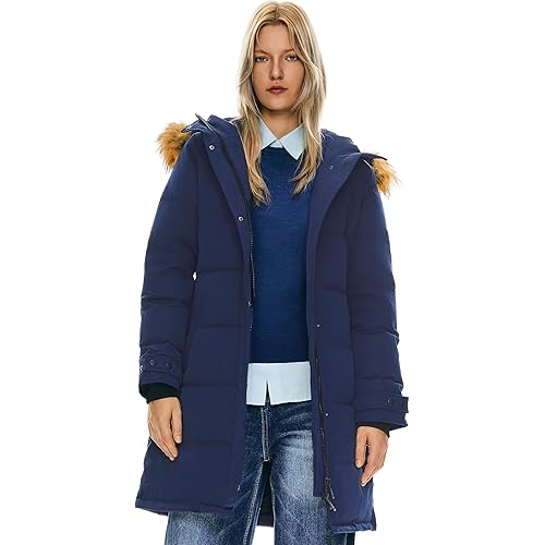 Orolay Women's Thickened Down Coat Long Puffer Jacket with Adjustable Hood Quilted Warm Winter Parka