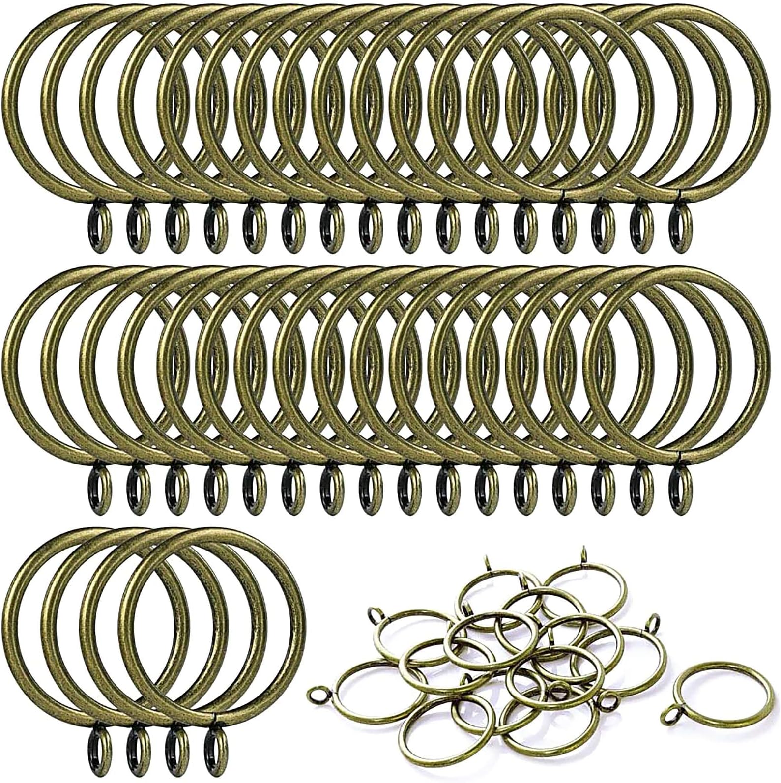 42 Pack 38mm Inner Diameter Metal Curtain Drape Sliding Eyelet Rings Antique Bronze Tone