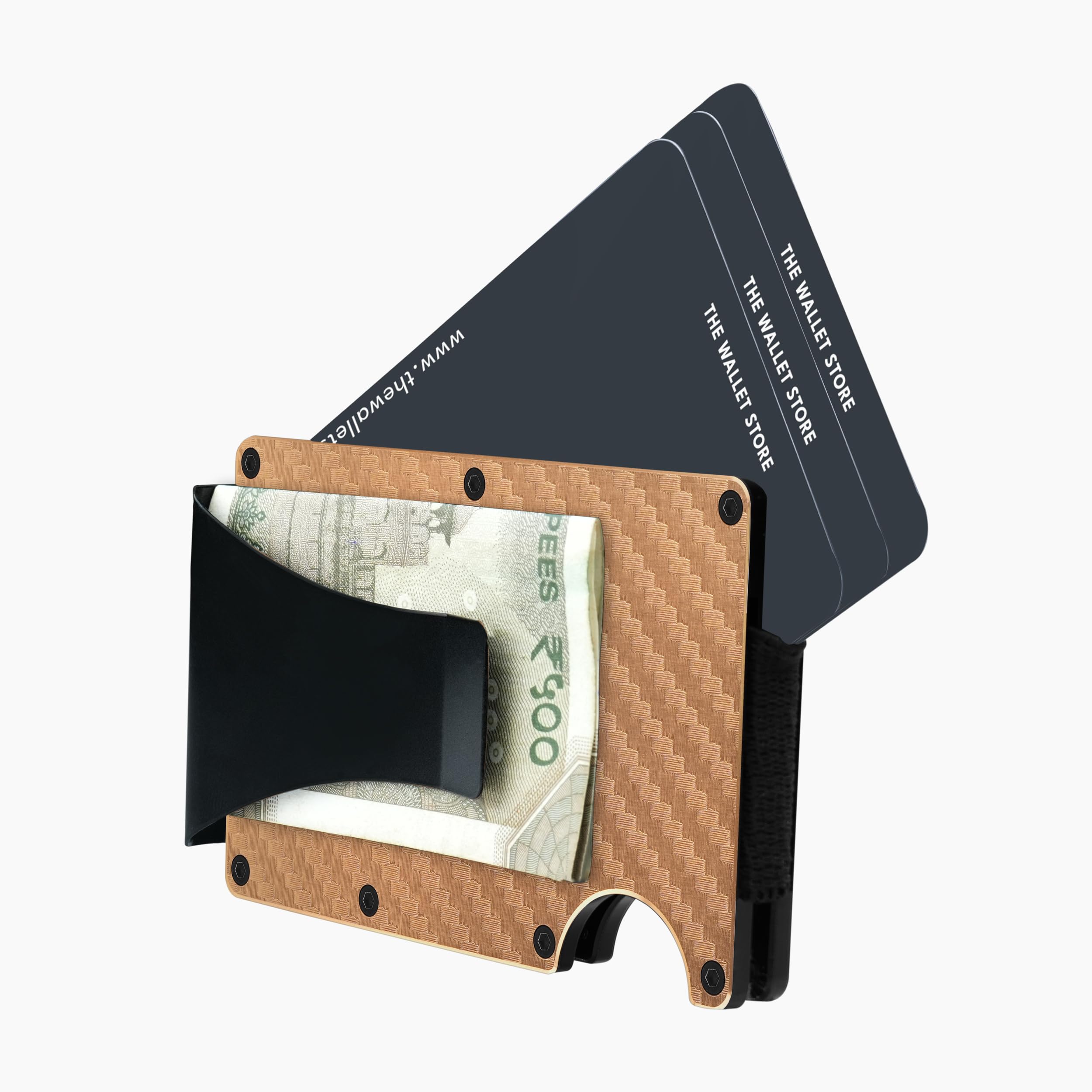 The Wallet Store Clip & Carry Metal Card Holder (Gold)