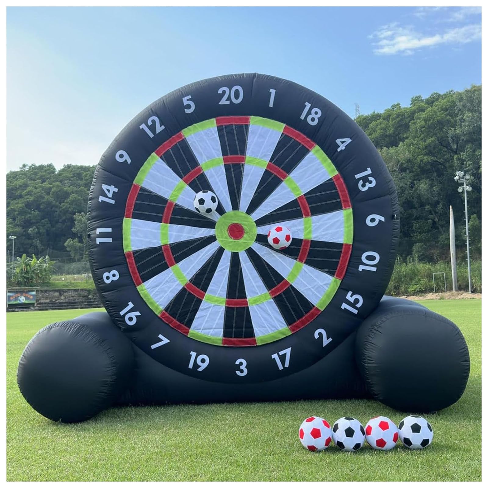 Wangyingxu Inflatable Soccer Board Game for Kids and Adults, 10FT Inflatable Football Target Kick Board, Outdoor Inflatable Games with Air Blower & 8 Soccers, For Family Fun & Carnival Games