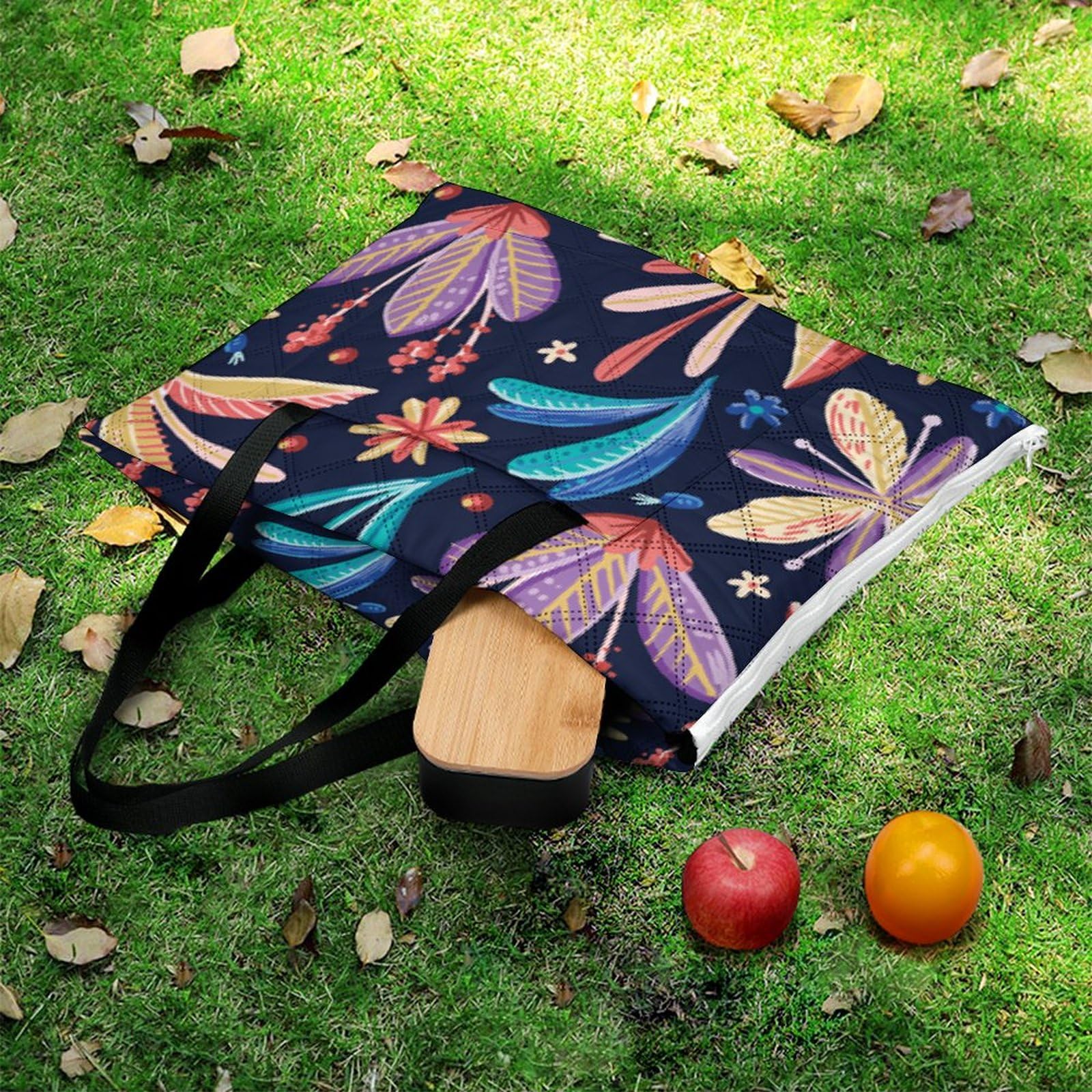 3D Stampa Repeat Modelloed Fiore Impiantos Coperta Picnic Impermeabile Stuoia Spiaggia Pieghevole Coperta Da Picnic Per Spiaggia Campeggio Pic-nic Attività All'aperto 200x200cm
