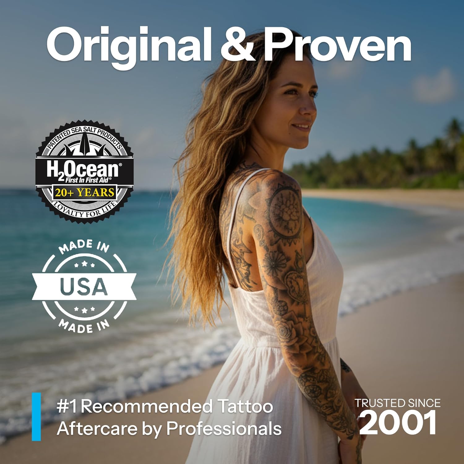 H2Ocean Blue Green Foam Soap - Tattoo Aftercare Cleanser, Antibacterial, Unscented, with Aloe Vera, Moisturizing Care, Safe for All Skin Types, No Harsh Chemicals, Fragrance Free - 7 oz - Image 3