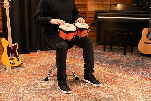 Miniatura 128 de Meinl Percussion HB100SNT-M bongós de madera natural de 6 3/4 y 8 pulgadas, Negro