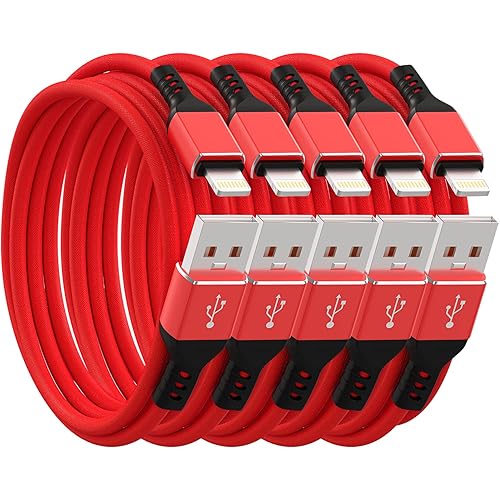 Miniatura 8 de Ironten Cable de carga para iPhone, certificado MFi de Apple, paquete de 40 unidades de 6 pies, color negro, largo, de carga rápida, sincronización